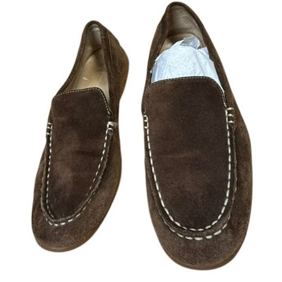 "Coach" Women's Brown Suede Loafers SZ 8 Driving Shoes Designer Preppy Old Money - Picture 2 of 9
